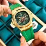 Patek Philippe Automatic Watch Green Strap For Men