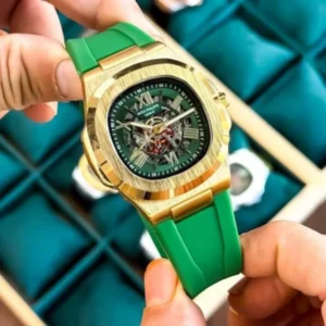 Patek Philippe Automatic Watch Green Strap For Men