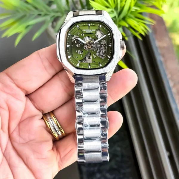 Patek Philippe Watch Auto Silver Green For Men Patek Philippe Watch Auto Silver Green For Men