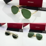 Prada Sunglasses Golden Green For Men