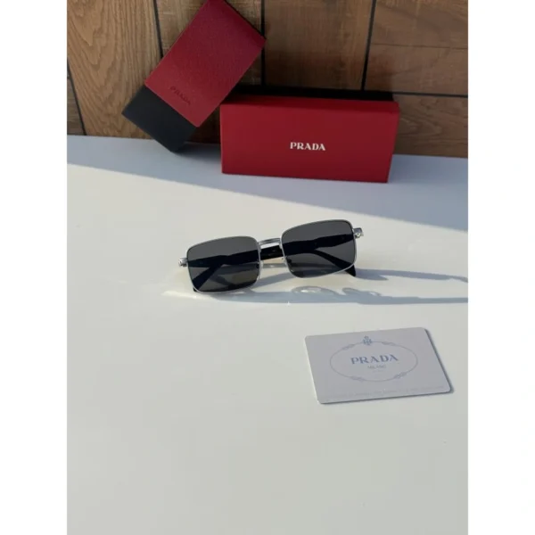 Prada Sunglasses Silver Black For Men