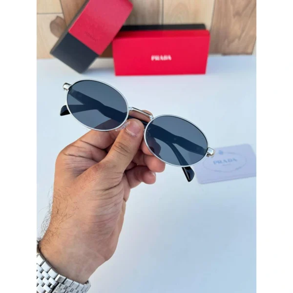 Prada Sunglasses Silver Black For Men