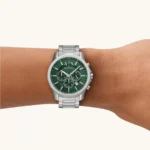 Premium Armani Exchange Gunmetal Watch Green Silver For Men (BOT3381) - stayhit.in