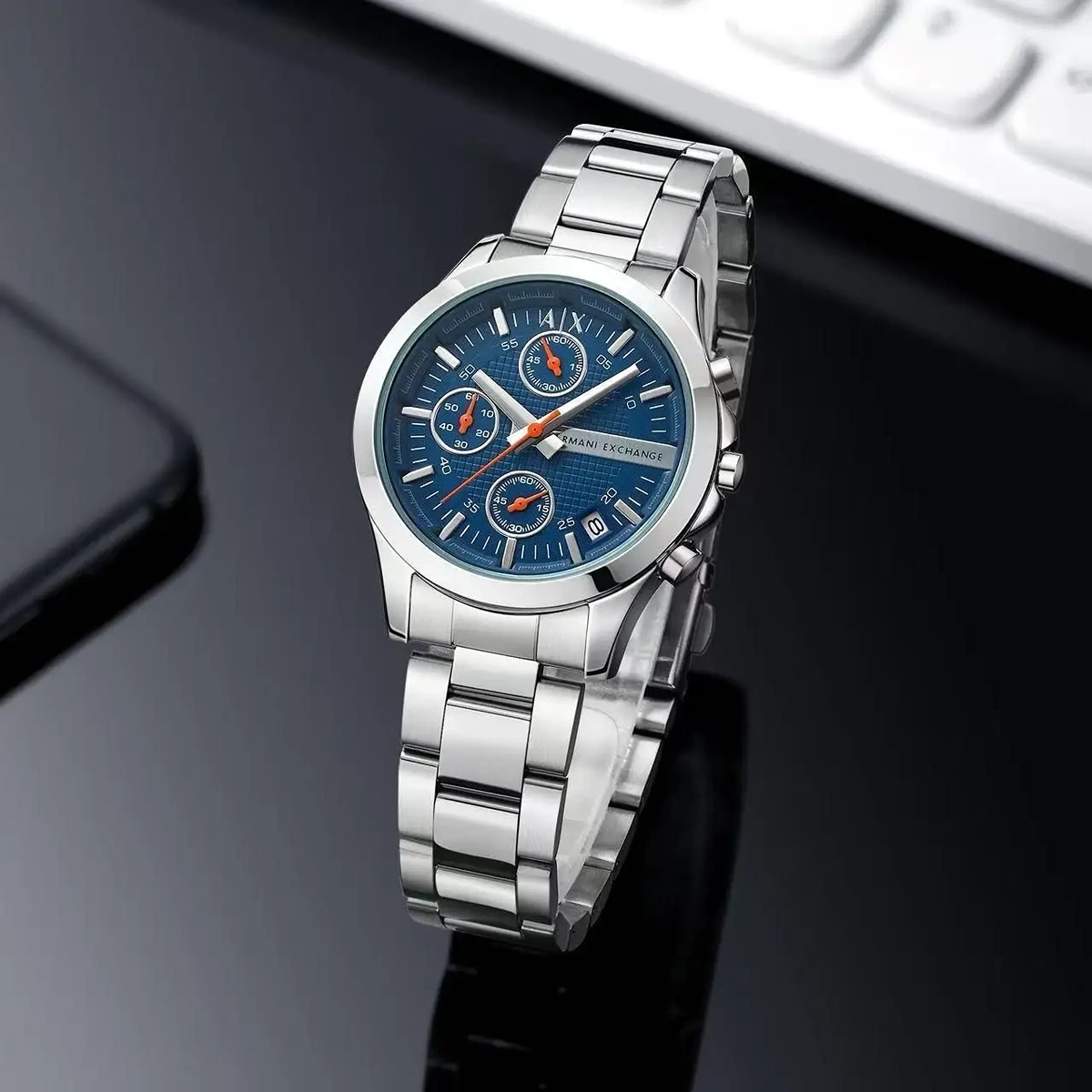 Premium Armani Exchange Watch Silver Blue For Women (JH692) - stayhit.in Premium Armani Exchange Watch Silver Blue For Women (JH692) - stayhit.in