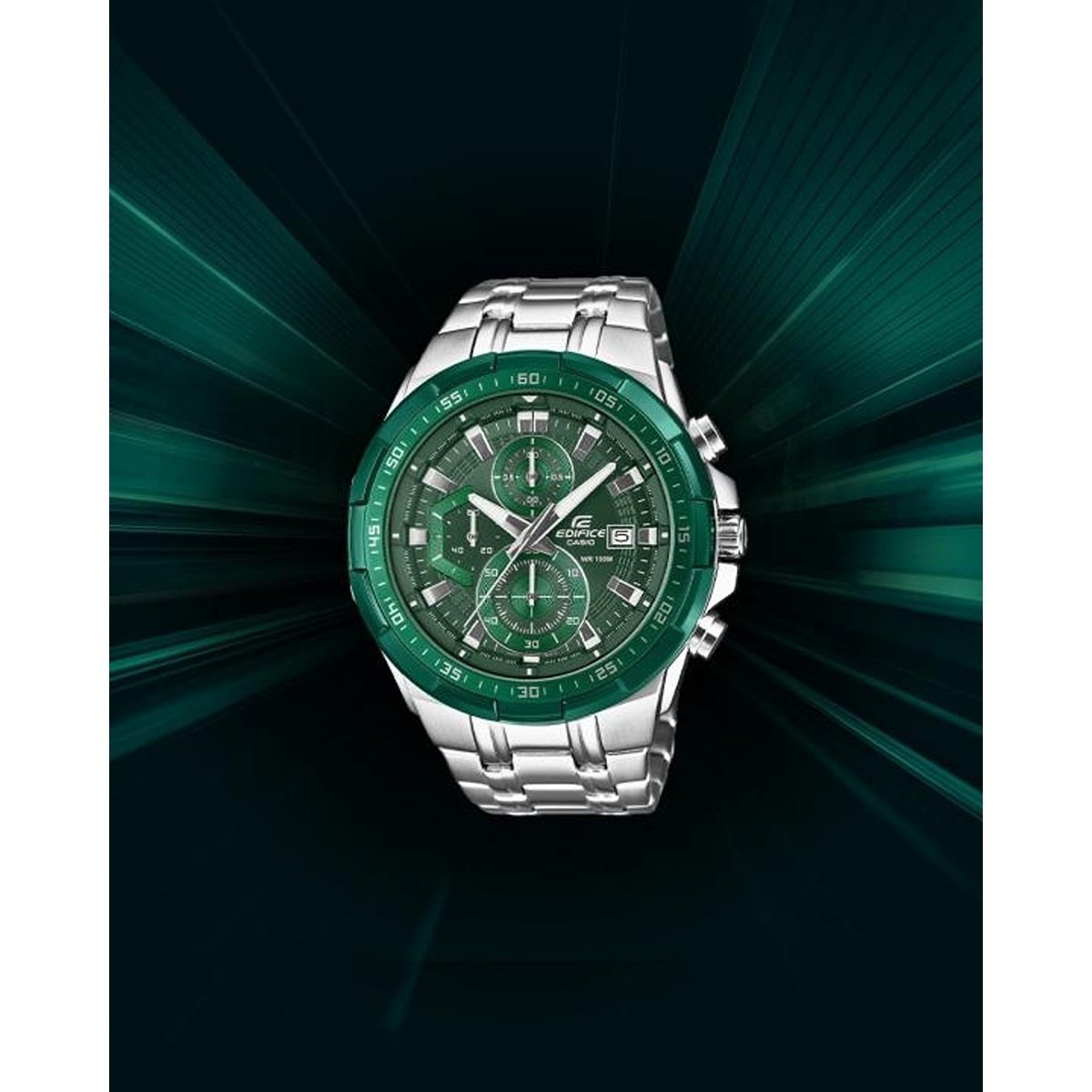 Premium Casio Edifice Efr539 Watch Silver Green For Men (BOT3072) - stayhit.in