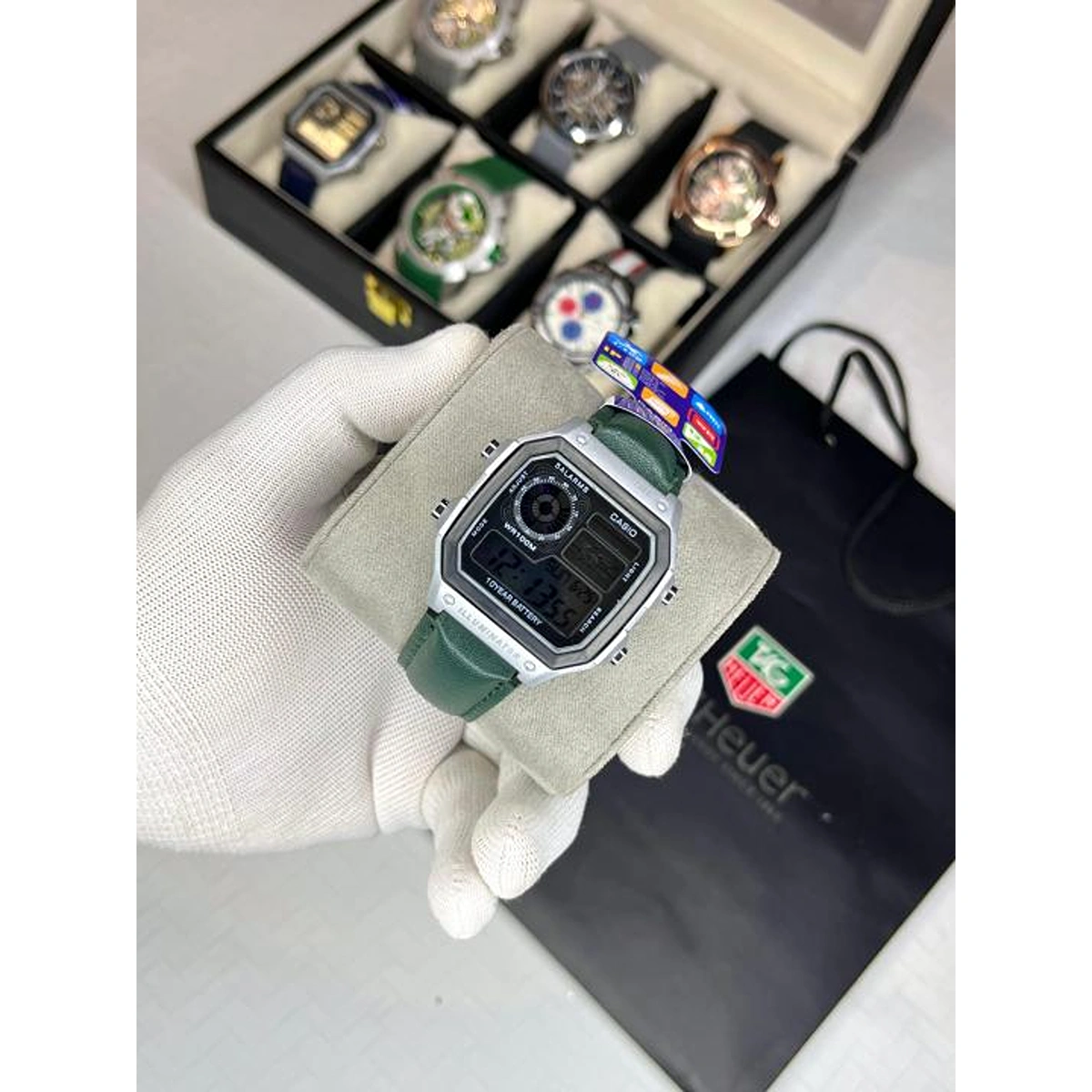 Premium Casio Illuminator Watch Green Silver For Men (BOT3380) - stayhit.in Premium Casio Illuminator Watch Green Silver For Men (BOT3380) - stayhit.in