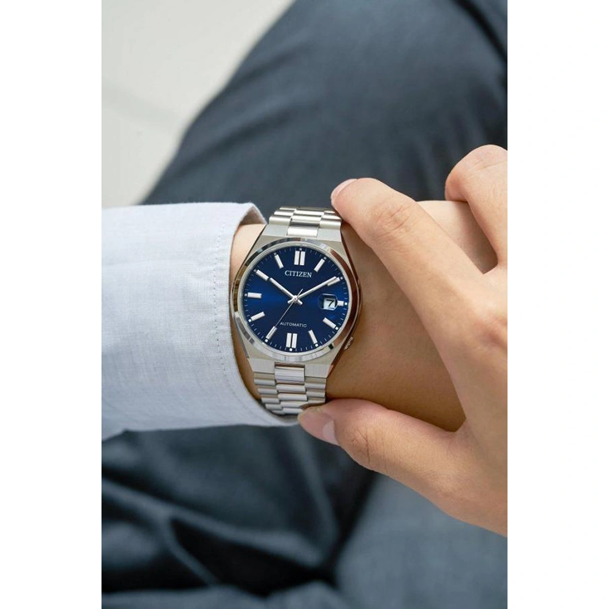 Premium Citizen Tsuyosa Watch Silver Blue For Men (BOT3386) - stayhit.in Premium Citizen Tsuyosa Watch Silver Blue For Men (BOT3386) - stayhit.in