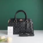 Premium Coach Darcie Handbag Black Signature Canvas For Women (BOT2811) - stayhit.in