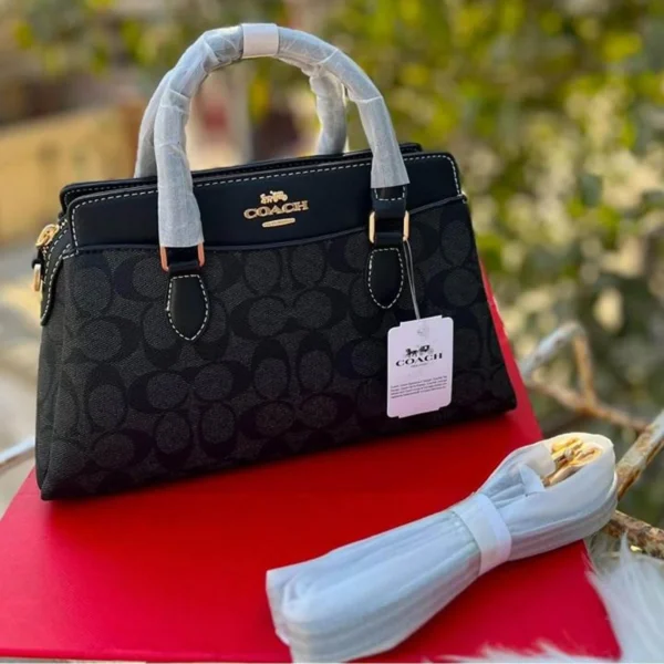 Premium Coach Darcie Handbag Black Signature Canvas For Women (BOT2811) - stayhit.in Premium Coach Darcie Handbag Black Signature Canvas For Women (BOT2811) - stayhit.in