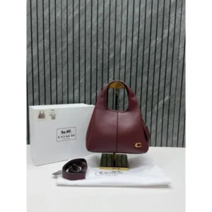 Premium Coach Lana Bag Wine With Og Box Dust Cover For Women (BT298) - stayhit.in