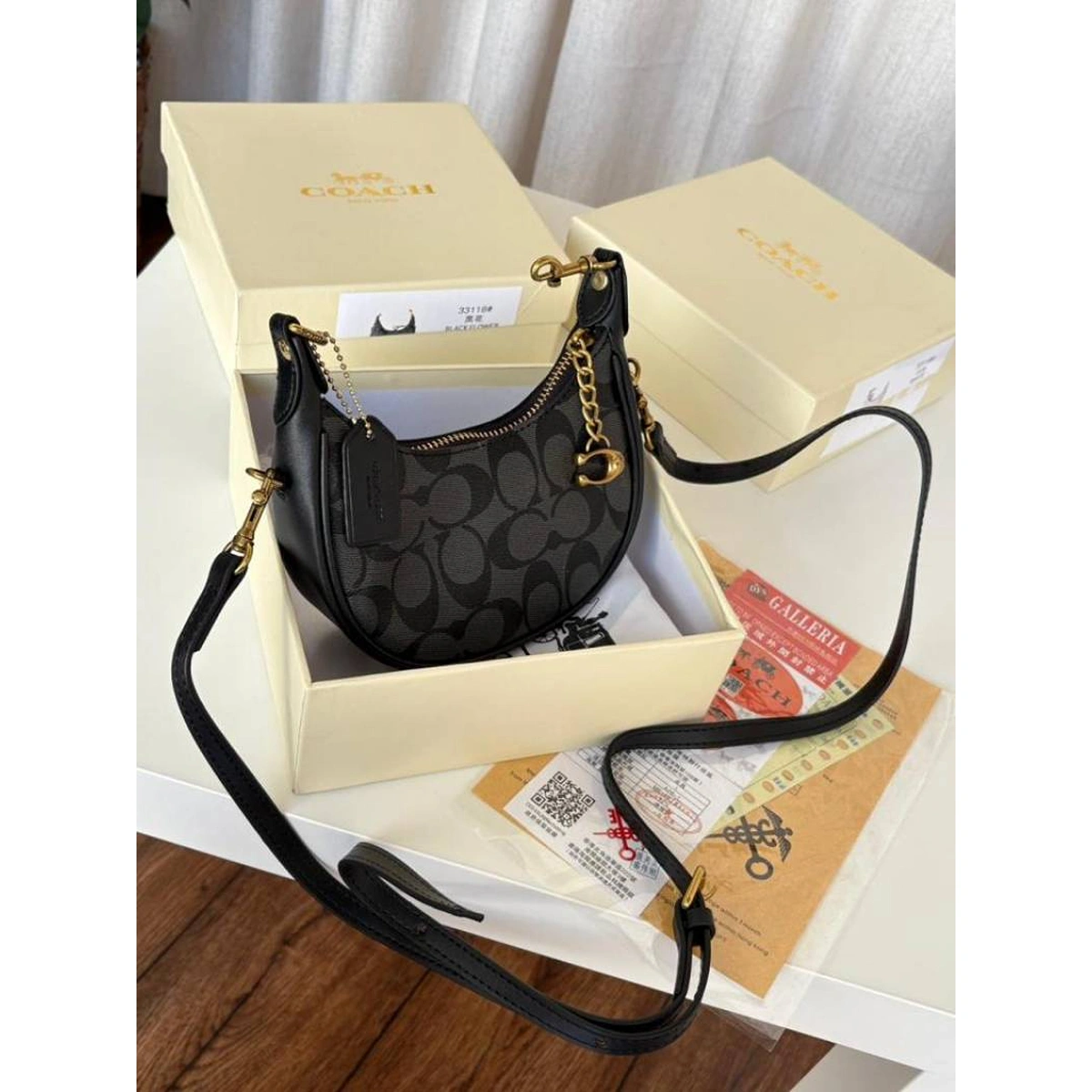 Premium Coach Mini Jonie Bag With Og Box Black Flower For Women (BT32) - stayhit.in Premium Coach Mini Jonie Bag With Og Box Black Flower For Women (BT32) - stayhit.in