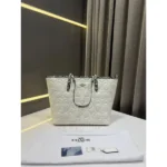 Premium Coach Tote Bag White Snake Skin Print With Dust Bag For Women (LAB376) - stayhit.in
