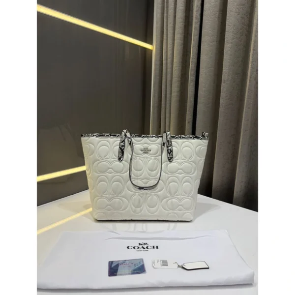 Premium Coach Tote Bag White Snake Skin Print With Dust Bag For Women (LAB376) - stayhit.in Premium Coach Tote Bag White Snake Skin Print With Dust Bag For Women (LAB376) - stayhit.in