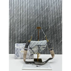 Premium Dior Saddle Oblique Bag Grey With Og Box For Women (BT246) - stayhit.in