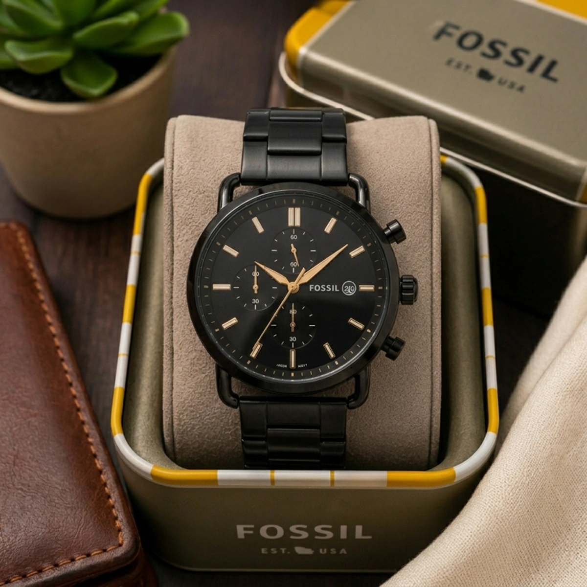 Premium Fossil Commuter Watch Black Copper For Men (SOS628) - stayhit.in Premium Fossil Commuter Watch Black Copper For Men (SOS628) - stayhit.in
