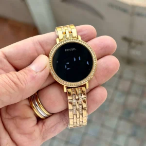 Premium Fossil Digital Watch Gold Black For Women (JH679) - stayhit.in