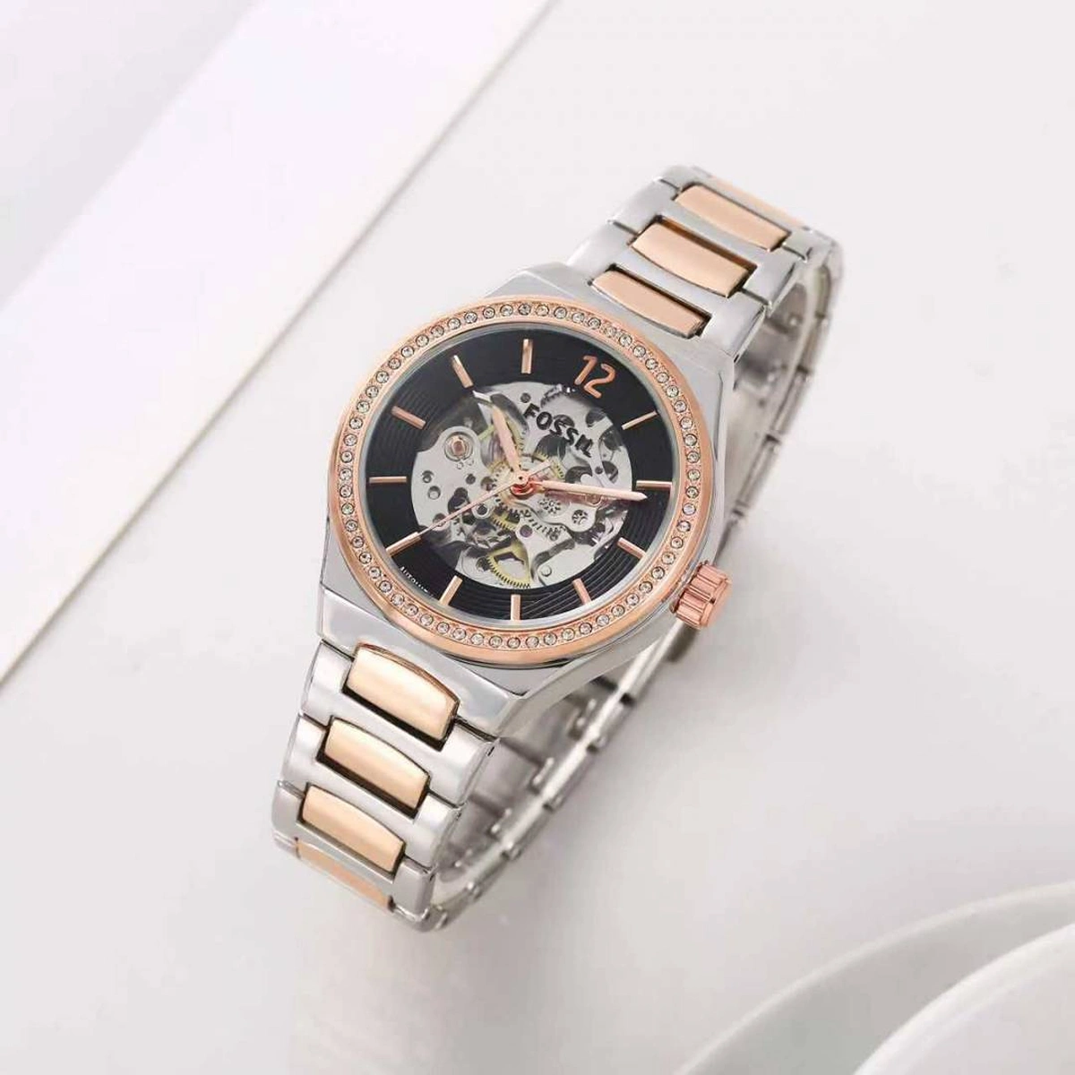 Premium Fossil Eevie Automatic Watch 2 Tone Copper Black For Women (SOS673) - stayhit.in Premium Fossil Eevie Automatic Watch 2 Tone Copper Black For Women (SOS673) - stayhit.in