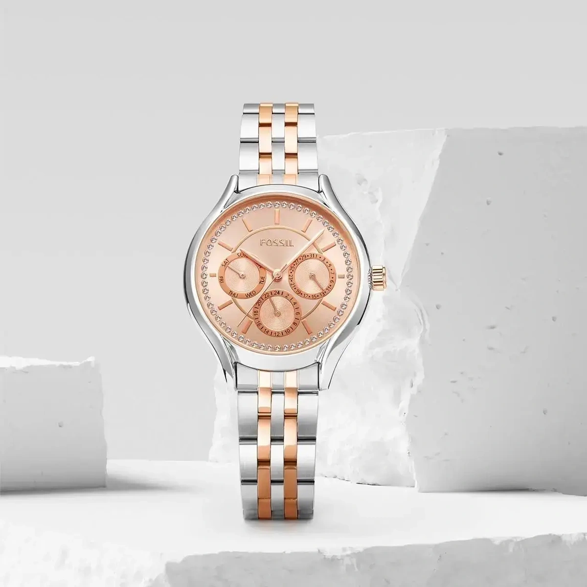 Premium Fossil Eevie Watch Two Tone For Women (JH691) - stayhit.in Premium Fossil Eevie Watch Two Tone For Women (JH691) - stayhit.in