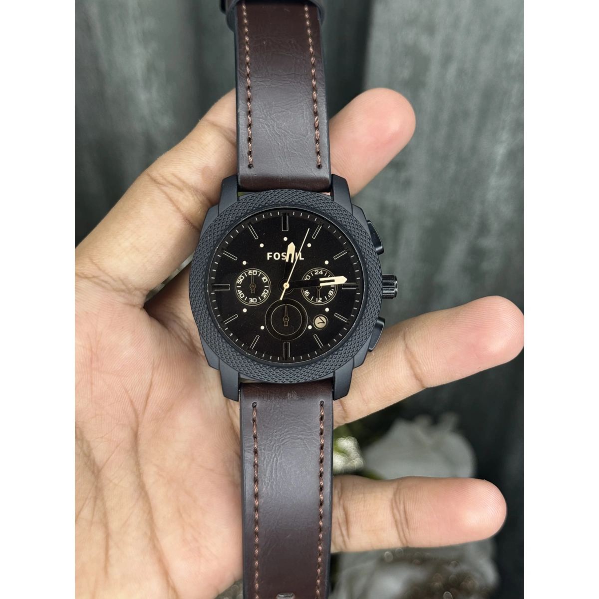 Premium Fossil Machine Chronograph Watch Gunmetal Brown For Men (JH471) - stayhit.in Premium Fossil Machine Chronograph Watch Gunmetal Brown For Men (JH471) - stayhit.in
