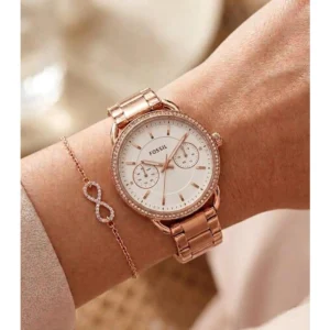 Premium Fossil Tailor Watch Copper White For Women (BOT2519) - stayhit.in