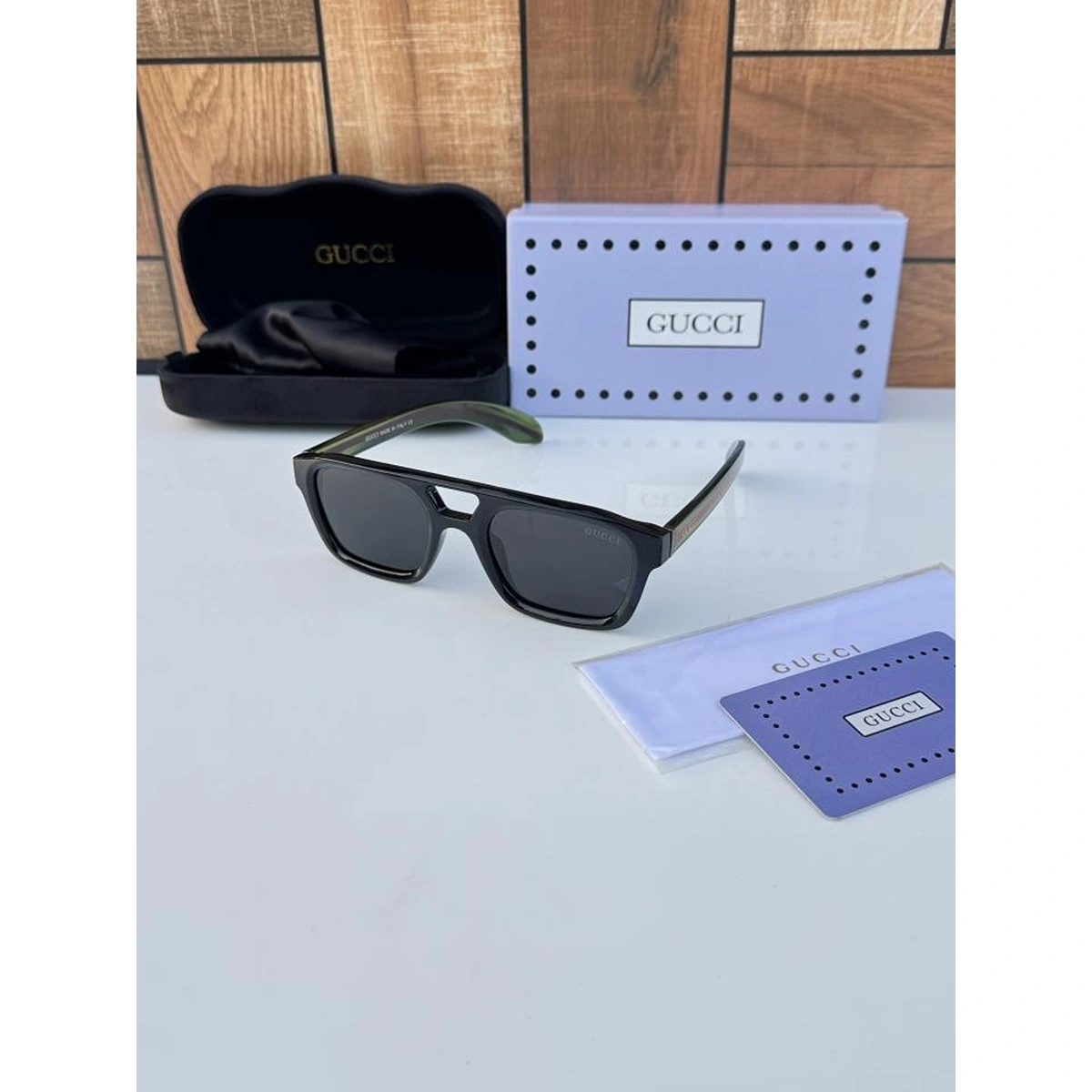 Premium Gucci Sunglasses Black Green For Men (WS43) - stayhit.in Premium Gucci Sunglasses Black Green For Men (WS43) - stayhit.in