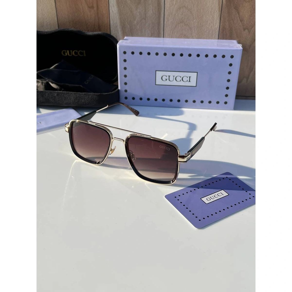Premium Gucci Sunglasses Gold Brown For Men (DW15) - stayhit.in Premium Gucci Sunglasses Gold Brown For Men (DW15) - stayhit.in