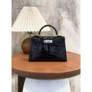 Premium Hermes Kelly 22 Leather Sling Bag Black For Women (BT15) - stayhit.in