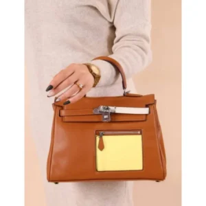 Premium Herms Kelly Colormatic Handbag 25 Swift Chai Lime Blue Brume For Women (BT22) - stayhit.in