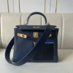Premium Herms Kelly Handbag 25 Colormatic Shift Navy Blue For Women (BT23) - stayhit.in