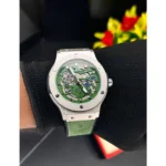 Premium Hublot Watch Silver Green Dial For Men (SOS644) - stayhit.in