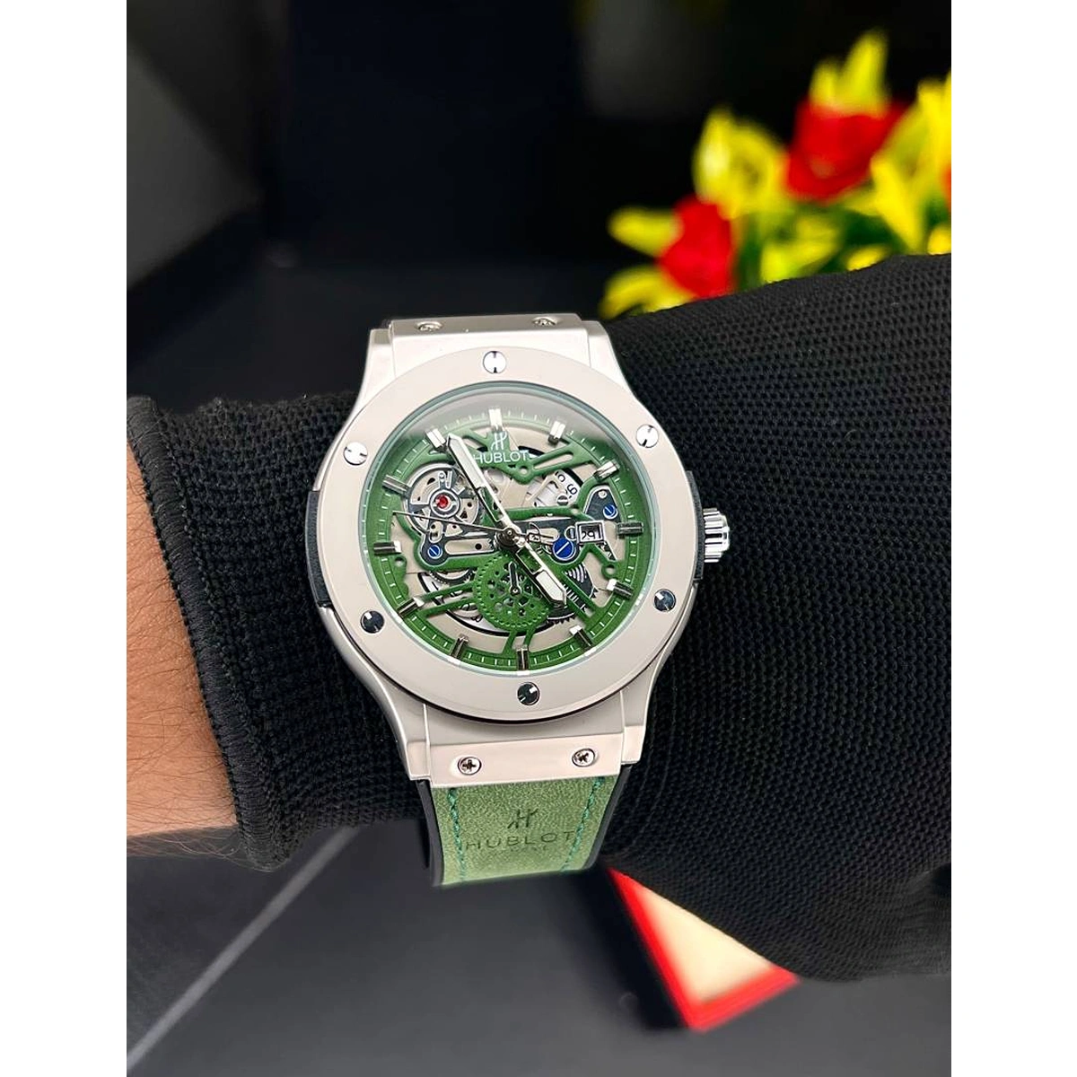 Premium Hublot Watch Silver Green Dial For Men (SOS644) - stayhit.in Premium Hublot Watch Silver Green Dial For Men (SOS644) - stayhit.in