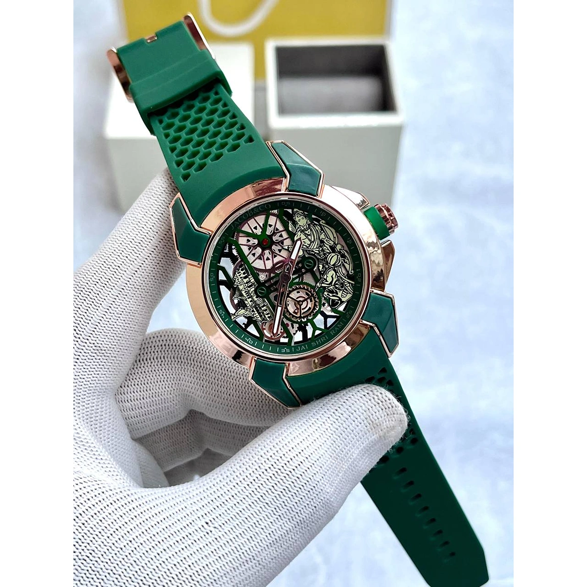 Premium Jacob & Co Epic X Cr7 Watch Green Strap For Men (FGS53) - stayhit.in