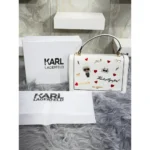 Premium Karl Lagerfeld Paris Flap Crossbody Bag White For Women (BT11) - stayhit.in
