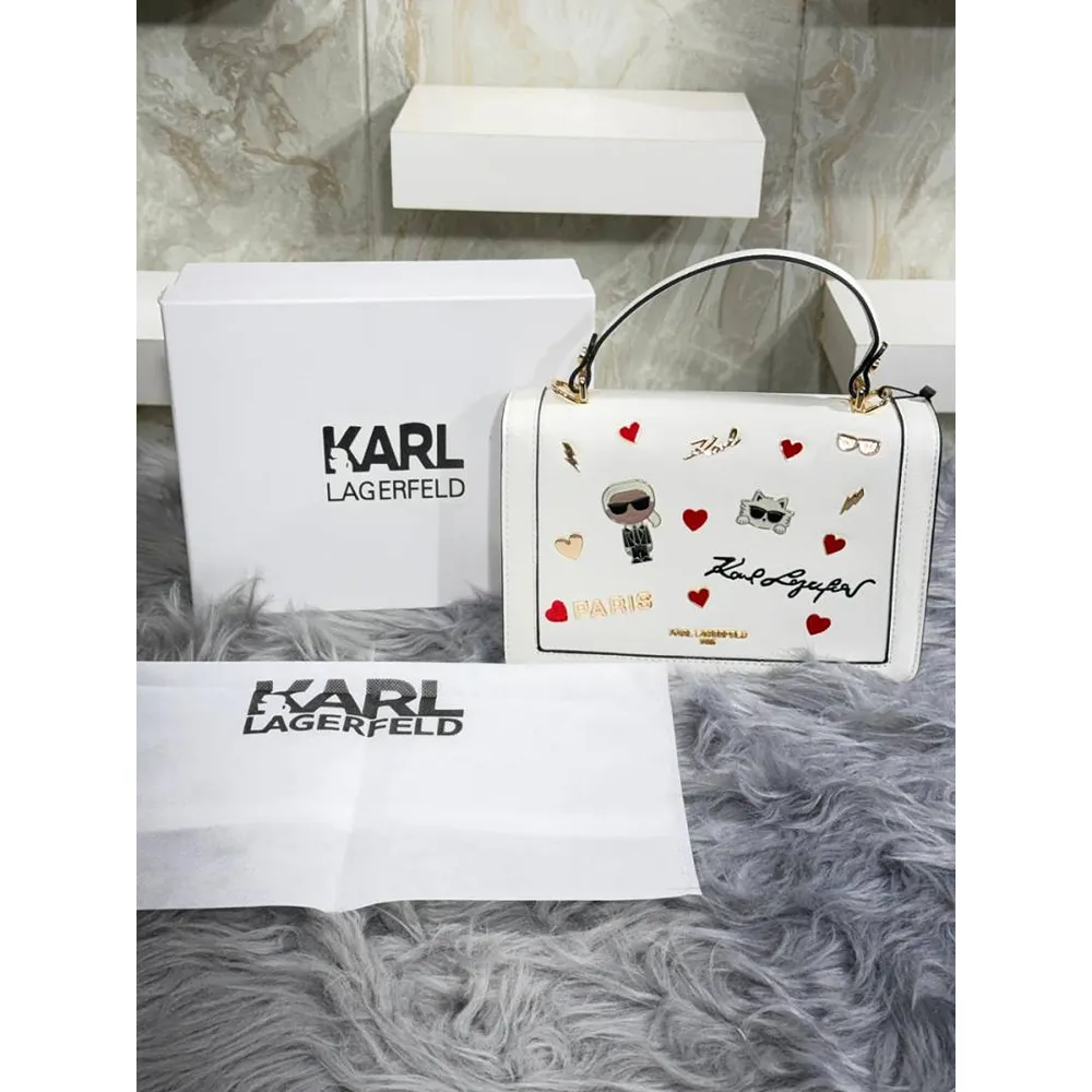 Premium Karl Lagerfeld Paris Flap Crossbody Bag White For Women (BT11) - stayhit.in Premium Karl Lagerfeld Paris Flap Crossbody Bag White For Women (BT11) - stayhit.in