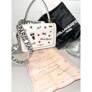 Premium Karl Lagerfeld Paris Flap Crossbody Bag White For Women (BT11) - stayhit.in