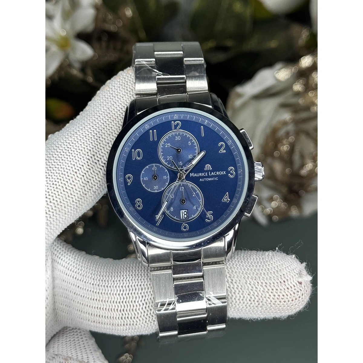 Premium Maurice Lacroix Watch Silver Blue For Men (JH594) - stayhit.in Premium Maurice Lacroix Watch Silver Blue For Men (JH594) - stayhit.in