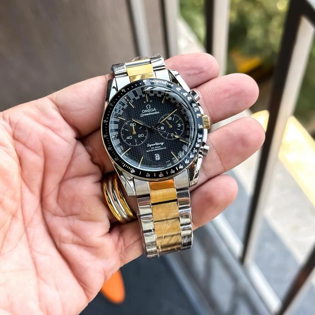 Premium Omega Chrono Watch Silver Black For Men (BOT2971) - stayhit.in Premium Omega Chrono Watch Silver Black For Men (BOT2971) - stayhit.in