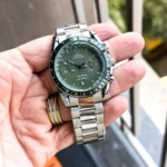 Premium Omega Chrono Watch Silver Green For Men (BOT2965) - stayhit.in