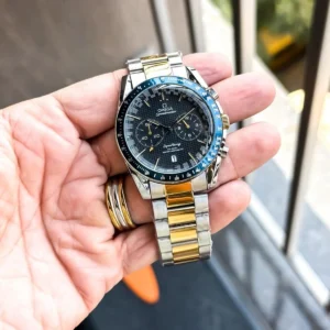 Premium Omega Chrono Watch Silver TT Blue For Men (BOT2972) - stayhit.in