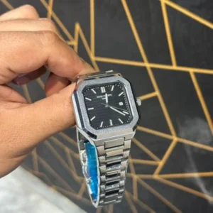 Premium Patek Philippe Cubitus Watch Silver Black For Men (FGS169) - stayhit.in