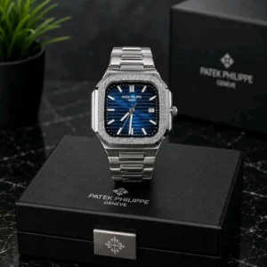 Premium Patek Philippe Cubitus Watch Silver Blue For Men (FGS167) - stayhit.in