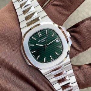 Premium Patek Philippe Nautilus Watch Silver Green For Men (BOT3917) - stayhit.in