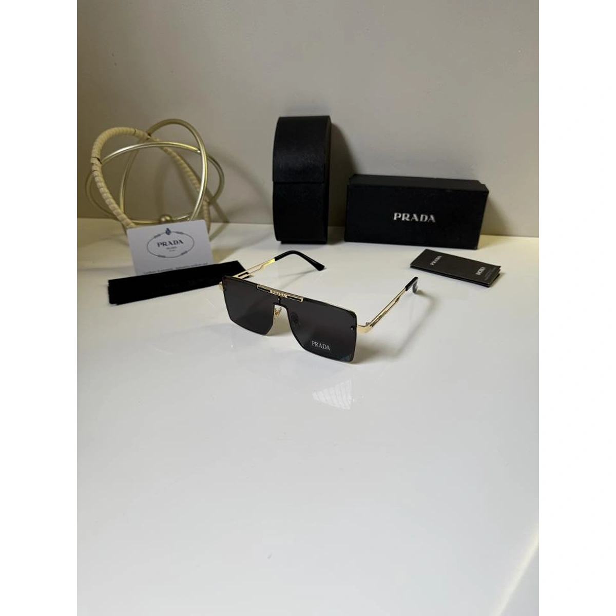 Premium Prada Sunglasses Gold Black For Men (BOT3556) - stayhit.in