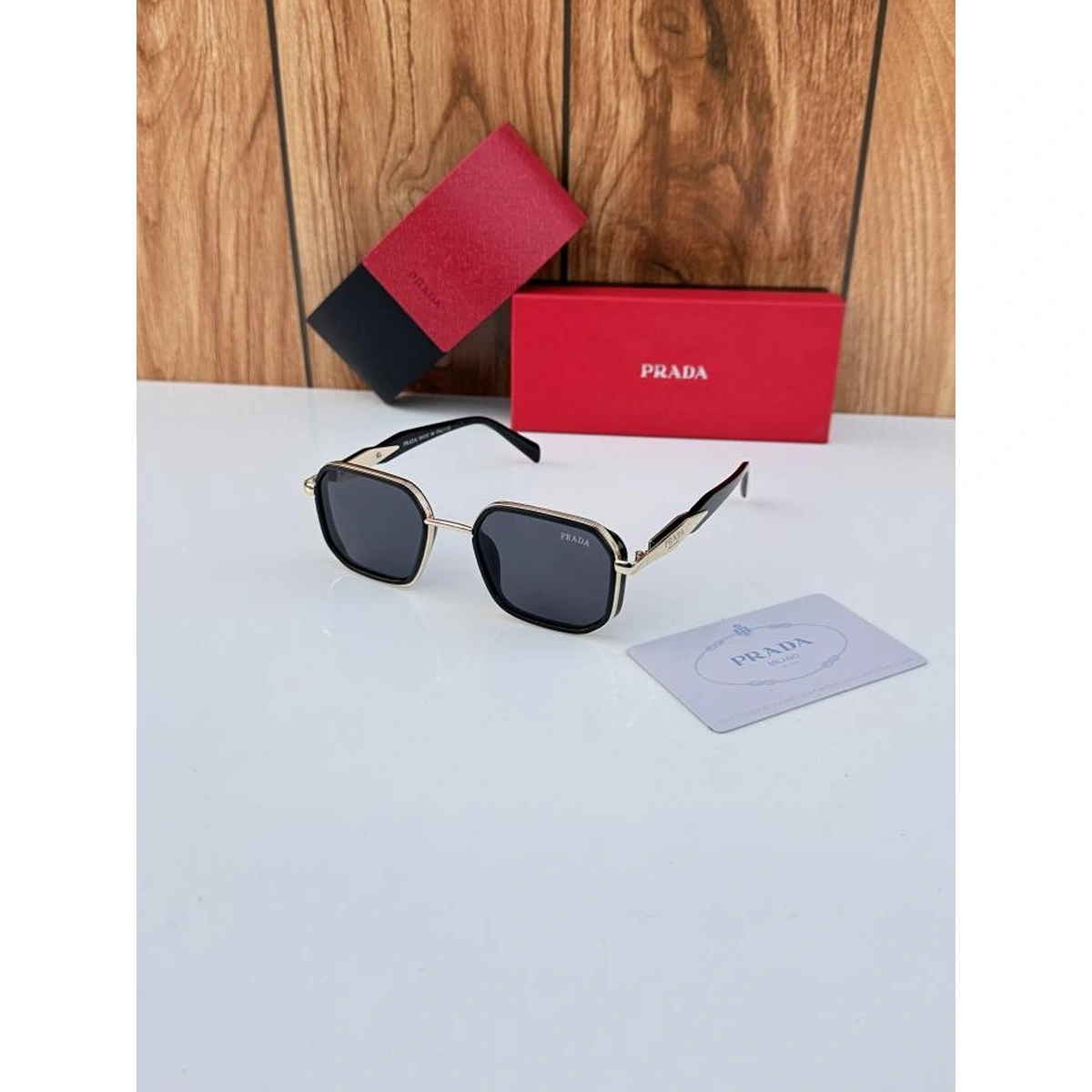 Premium Prada Sunglasses Gold Black For Men (WS06) - stayhit.in