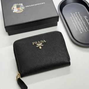 Premium Prada Wallet Saffiano Leather Zip With Box For Women (LAB1159) - stayhit.in