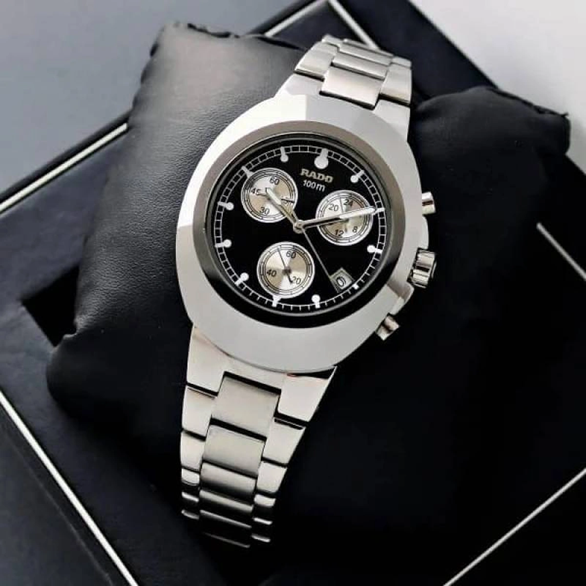 Premium Rado 100M Chronograph Watch Black Dial For Men (SOS648) - stayhit.in Premium Rado 100M Chronograph Watch Black Dial For Men (SOS648) - stayhit.in