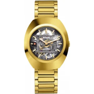 Premium Rado Diastar Skeleton Watch Automatic Gold For Men (SOS529) - stayhit.in