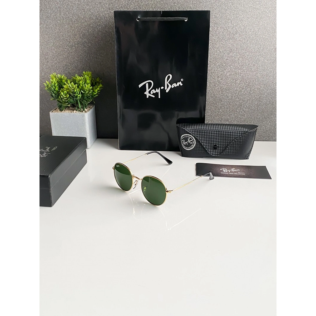 Premium Rayban Sunglasses Gold Green For Men (BT78) - stayhit.in Premium Rayban Sunglasses Gold Green For Men (BT78) - stayhit.in