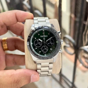 Premium Seiko Prospex Speedtimer Watch Silver Green For Men (SOS523) - stayhit.in