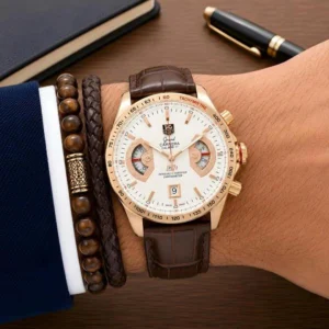 Premium Tag Heuer Carrera Watch White Brown For Men (BOT3911) - stayhit.in